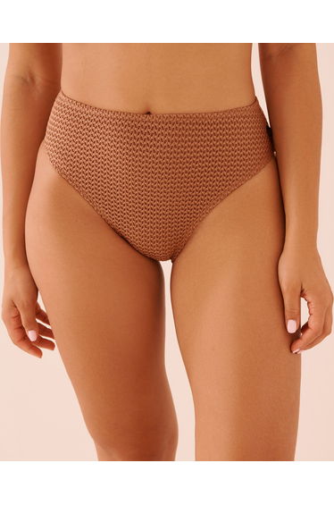 ICED MOCHA High Waist Crochet Cheeky Bikini Bottom