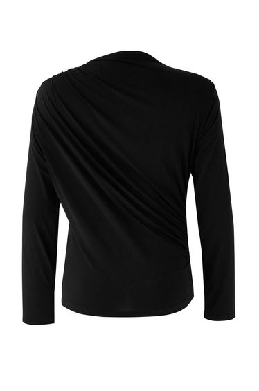 Black Sandy Knitted Plus Size Blouse