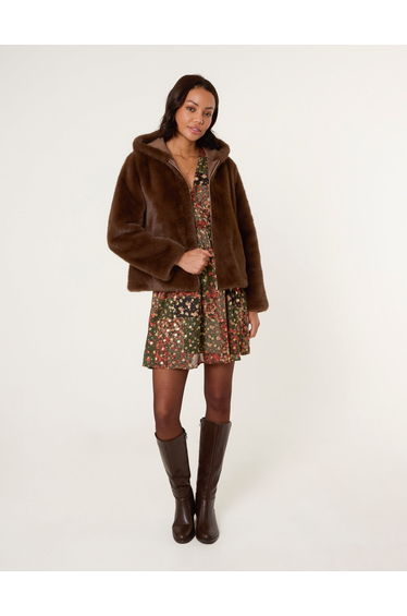 Faux Fur Hooded Jacket