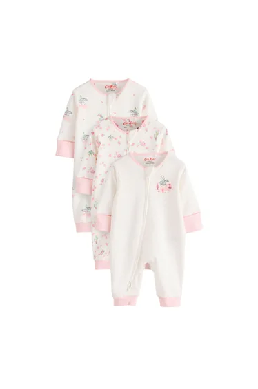 Cath Kidston Baby Girls Floral Sleepsuit (Pack of 3) - Pink