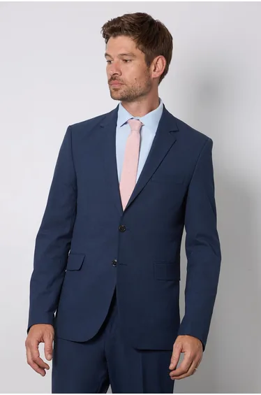 Navy Marl Slim Fit Suit Jacket