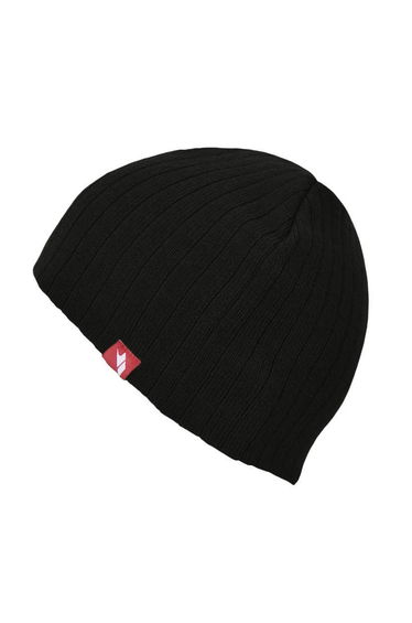 Mens Stagger Knitted Beanie Hat - Black