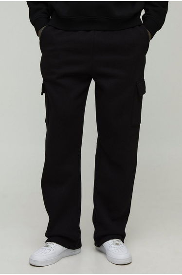 Tall Basic Straight Leg Cargo Joggers - black
