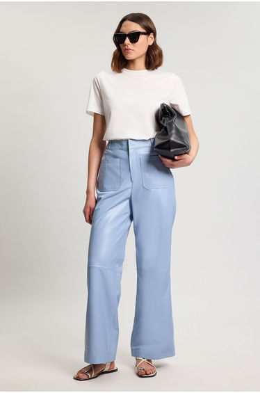 Leather Straight Leg Trouser