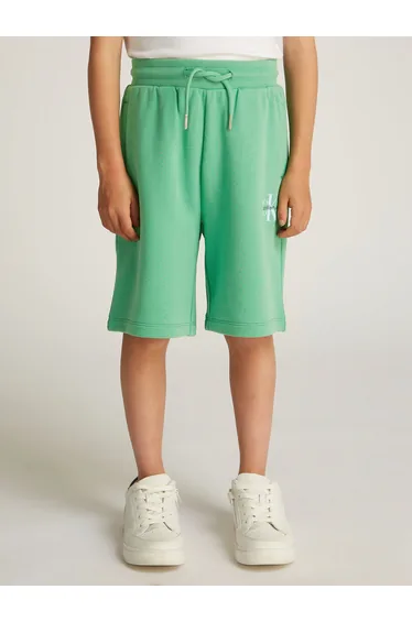 Kids Monogram Relaxed Shorts in Green