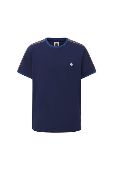 Pretty Green Mens Paisley Logo T-Shirt - Navy