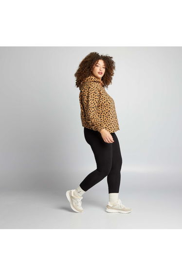 Long cotton leggings black