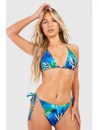 Multi Animal Tie Side Bikini Brief - blue - 1