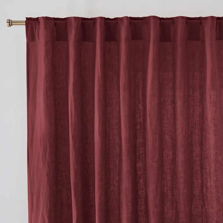 Onega Concealed Tab Top Curtain in Washed Linen - 1
