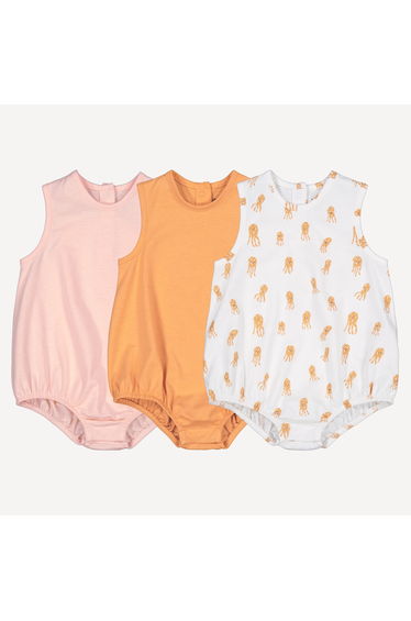 Pack of 3 Sleeveless Crew Neck Rompers