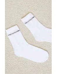 PRETTYLITTLETHING White Basic Socks - 2