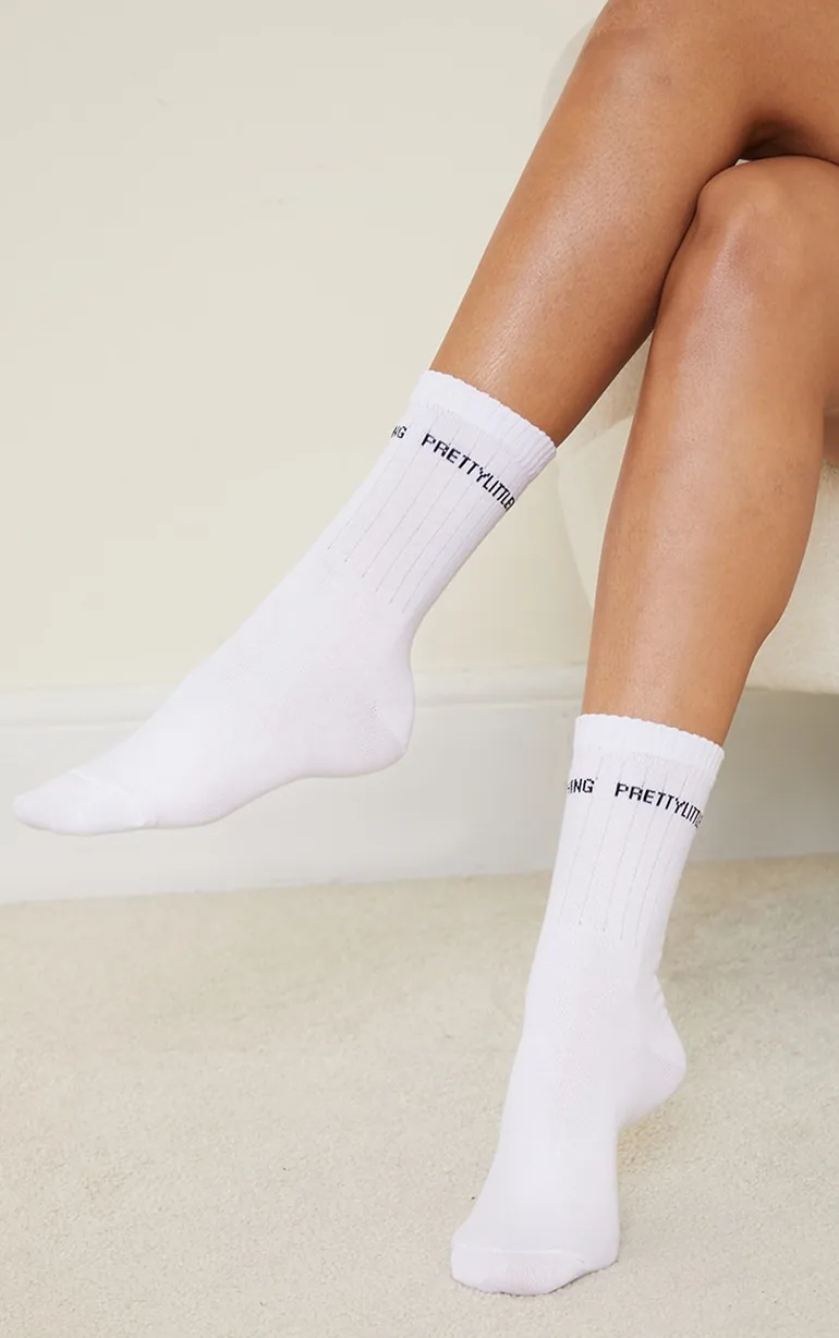 PRETTYLITTLETHING White Basic Socks