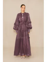 فستان ماكسي بأكمام منفوخة - أرجواني