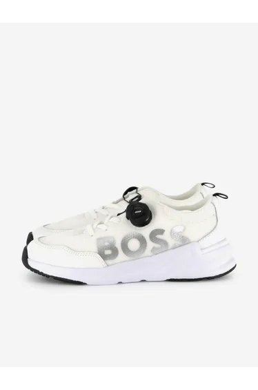 BOSS Boys Logo Trainers in White
