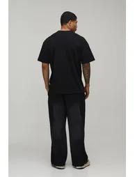 Oversized Tape Graphic T-Shirt - black - 1