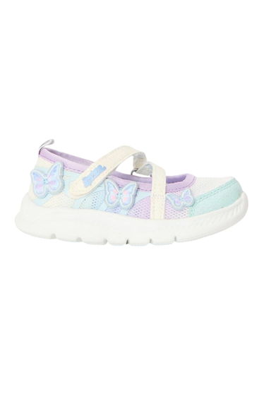 Skechers Girls Comfyflex 2 Butterfly Glitter Trainers - White/Multicoloured