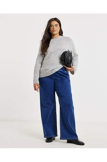 Mid Wash Cosy Weekender Wide Leg Jegging