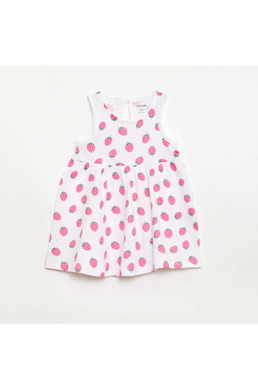 Sleeveless dress with message WHITE