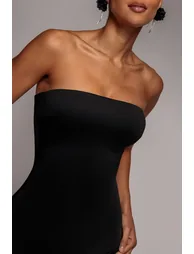 فستان ميداكسي سترابليس بطبقات متدرجة - أسود - 3