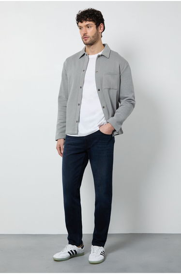 Blue Black Mid Wash Stretch Slim Fit Jean