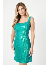 Debut London by Coast Sequin Embellished Mini Dress - teal - 1