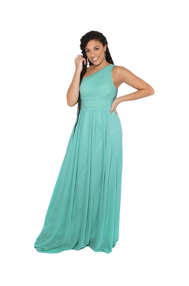 One Shoulder Evening Maxi Dress