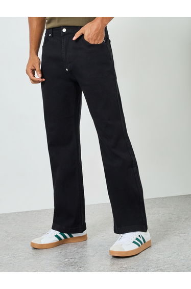 Men Black Solid Carpenter Fit Jeans