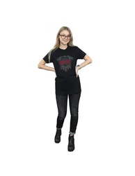 AC/DC Womens/Ladies Black Ice With Red Cotton Boyfriend T-Shirt - Black - 3