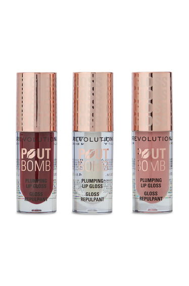 Revolution Pout Bomb Plumping Lip Gloss Trio Gift Set