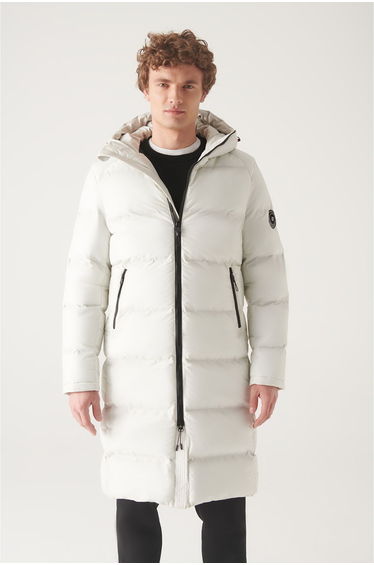 White Water Repellent Windproof Hooded Collar Goose Down Jacket