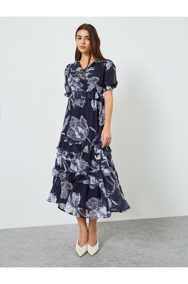 Women Floral Print A-Line Maxi Dress