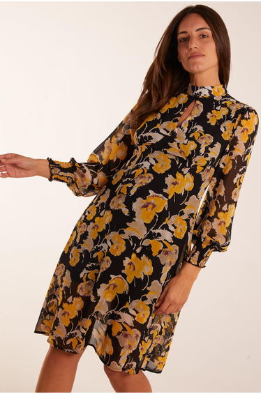 Keyhole High Neck Dress