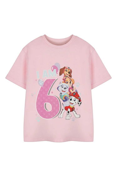 Paw Patrol Girls I Am 6 Short-Sleeved T-Shirt - Pink