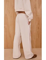 Cream Sports Club Print Wide Leg Joggers - 2