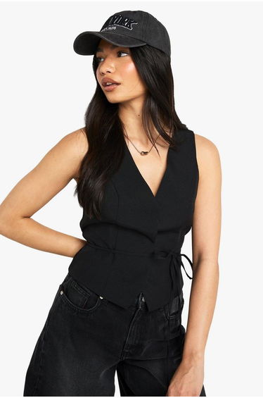 Tie Waist Tailored Waistcoat