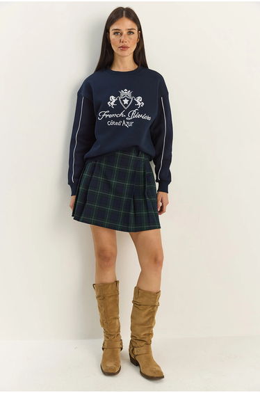 LUCCI Crew Neck Embroidered Sweatshirt