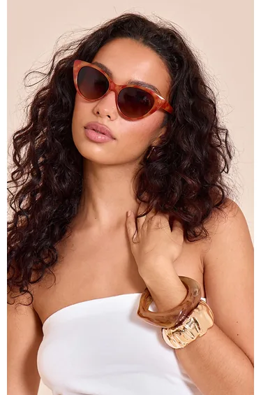 Honey Tortoiseshell Severe Cat Eye Sunglasses