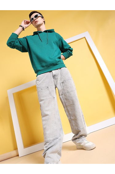 Men Baggy Fit Solid Jeans