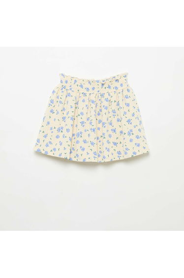 Skater mini skirt with integrated shorts BEIGE