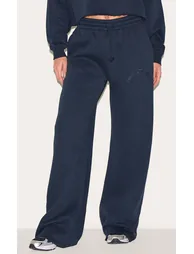 بنطلون رياضي بأرجل عريضة برباط شد لون كحلي - طويلات القامة - 1