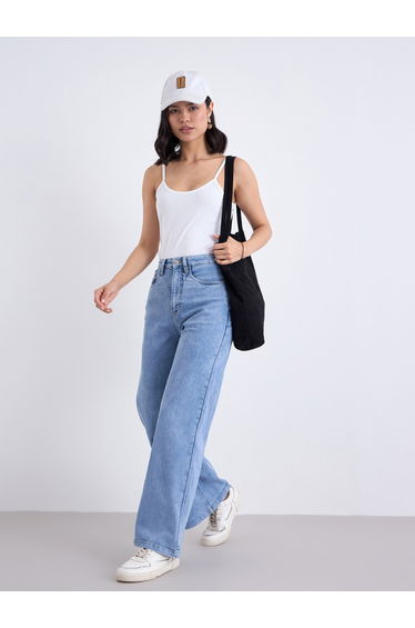 Women Wide Leg High Rise Jeans
