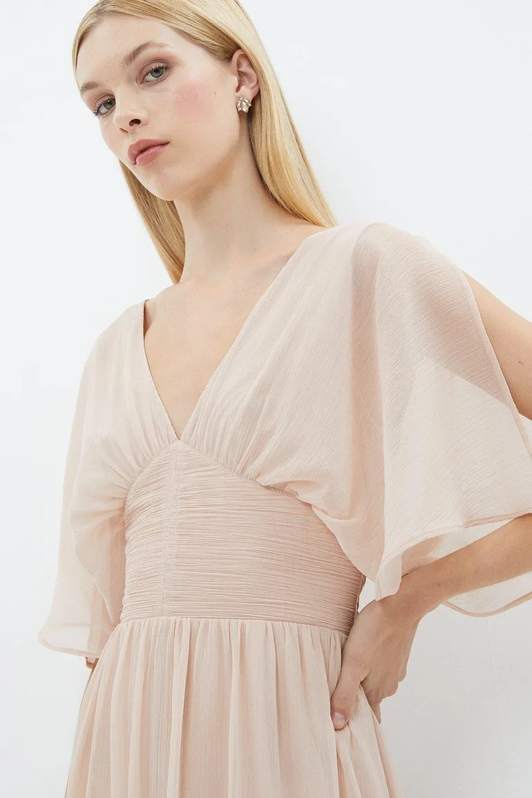 Petite Angel Sleeve Chiffon Maxi Dress - 2