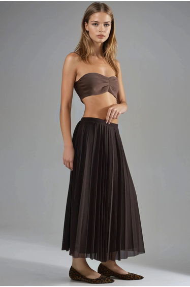 BUSEM High Waist Tulle Maxi Skirt