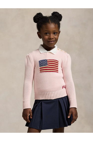 Girls USA Flag Jumper in Pink