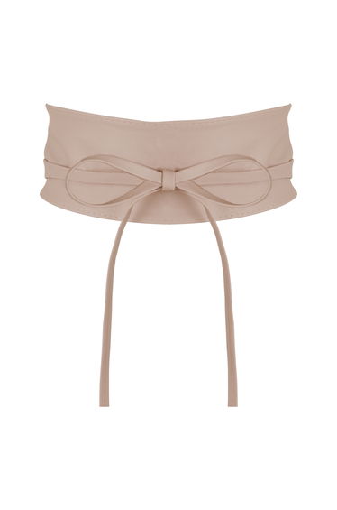 Tie Round Faux Leather Waist Cinch Belt