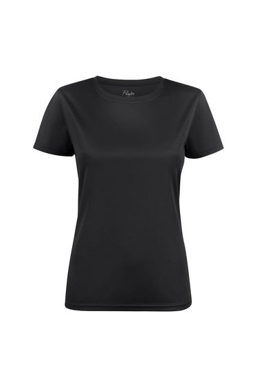 Printer RED Womens/Ladies Run T-Shirt - Black