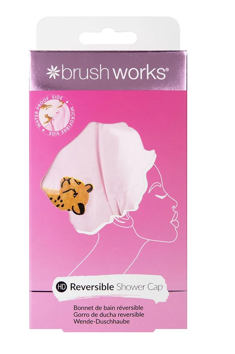 قبعة إستحمام بوجهين بطبعة ليوبارد