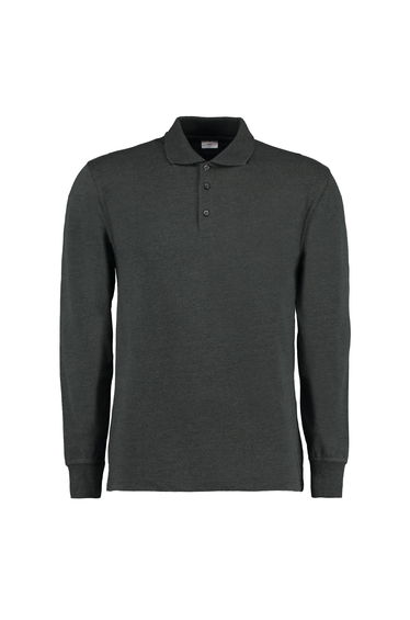 Kustom Kit Mens Pique Long-Sleeved Polo Shirt - Graphite