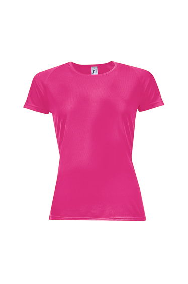 SOLS Womens/Ladies Sporty Short Sleeve T-Shirt - Neon Pink