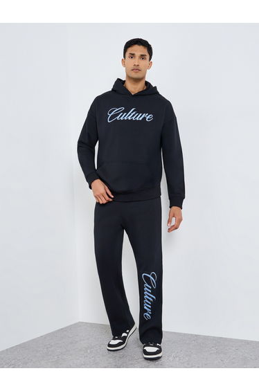 Men Embroidered Hoodie and Joggers Co-Ords